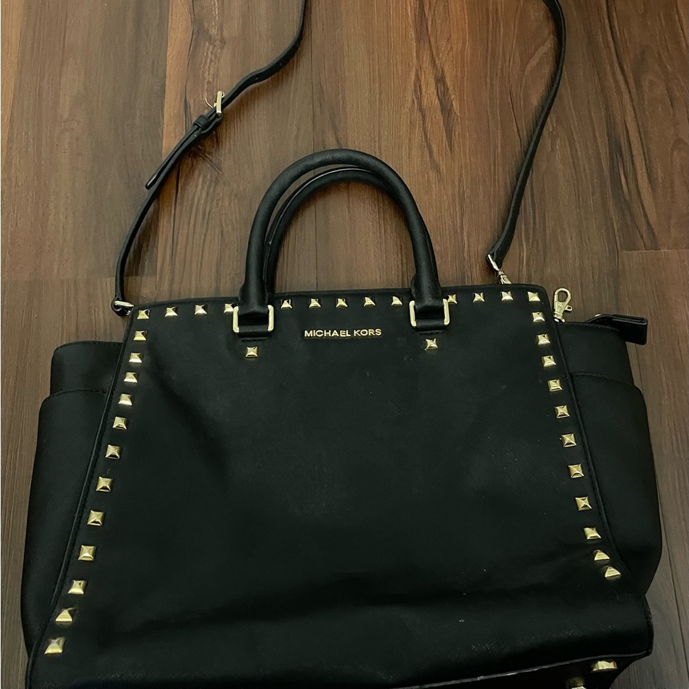 Michael Kors gold studded tote